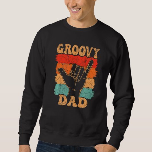 Mens Groovy Dad 70s Aesthetic Nostalgia 1970's Ret Trui (Voorkant)