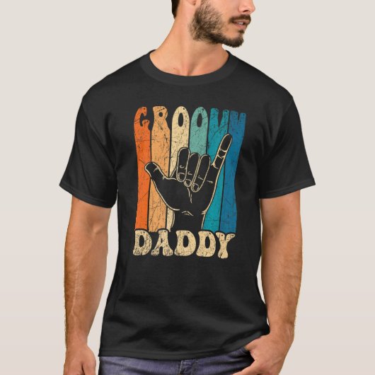 Mens Groovy Daddy 70s Aesthetic Nostalgia 1970's R T-shirt (Voorkant)