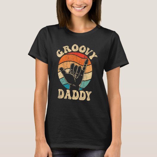 Mens Groovy Daddy 70s Aesthetic Nostalgia 1970's R T-shirt (Voorkant)