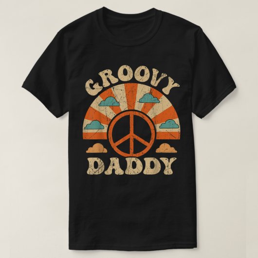 Mens Groovy Daddy 70s Aesthetic Nostalgia 1970's R T-shirt (Design voorkant)