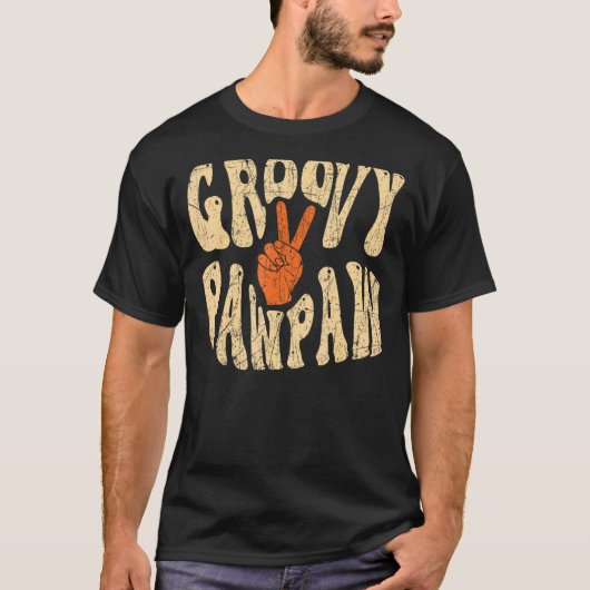 Mens Groovy Pawpaw 70s Aesthetic Nostalgia 1970's  T-shirt (Voorkant)
