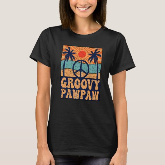 Mens Groovy Pawpaw 70s Aesthetic Nostalgia 1970's T-shirt (Voorkant)