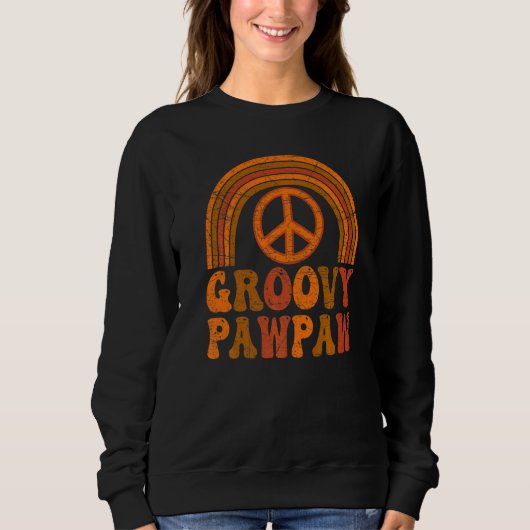 Mens Groovy Pawpaw 70s Aesthetic Nostalgia 1970's  Trui (Voorkant)