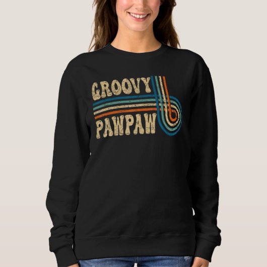 Mens Groovy Pawpaw 70s Aesthetic Nostalgia 1970's  Trui (Voorkant)