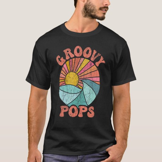 Mens Groovy Pops 70s Aesthetic Nostalgia 1970's Re T-shirt (Voorkant)
