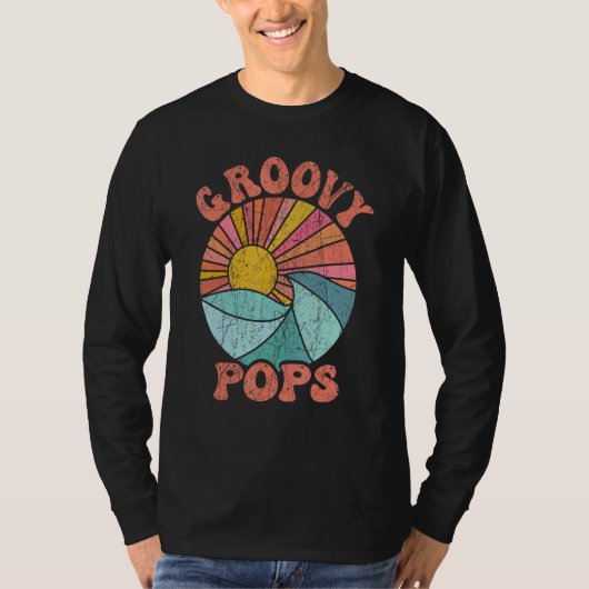 Mens Groovy Pops 70s Aesthetic Nostalgia 1970's Re T-shirt (Voorkant)