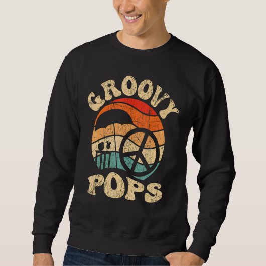 Mens Groovy Pops 70s Aesthetic Nostalgia 1970's Re Trui (Voorkant)