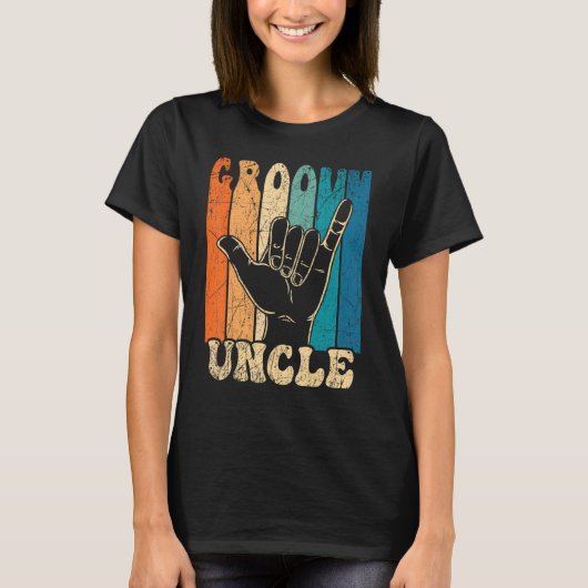 Mens Groovy Uncle 70s Aesthetic Nostalgia 1970's R T-shirt (Voorkant)