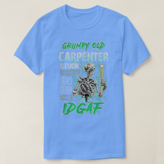 Mens Grumpy Old Carpenter Stuck Between IDC and ID T-shirt (Design voorkant)