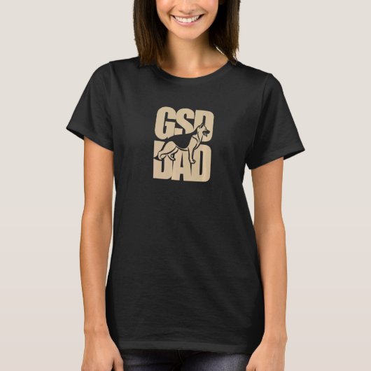 Mens Gsd Dad German Shepherd Silhouette T-shirt (Voorkant)