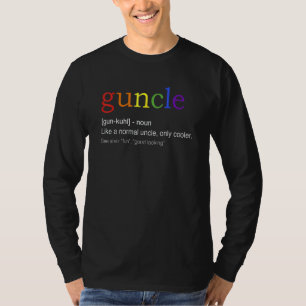 Mens Guncle In Rainbow Flag Colors For Gay Uncle T-shirt