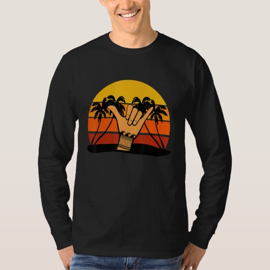 Mens Hawaiian Luau Aloha Shaka Hang Loose T-shirt (Voorkant)