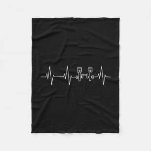 Mens heartbeat krukas zuigermotor werkplaats fleece deken