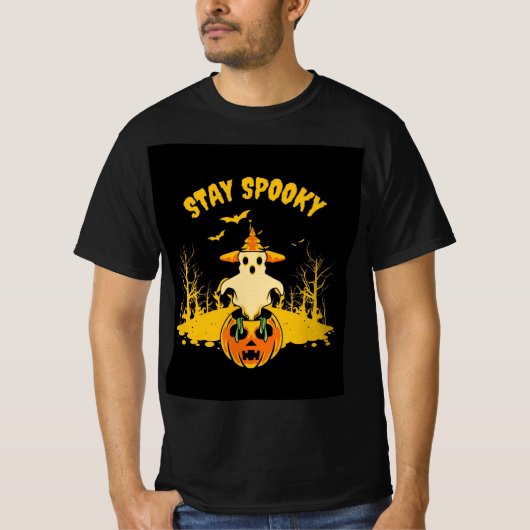 mens helloween stay spooky design t shirt (Voorkant)