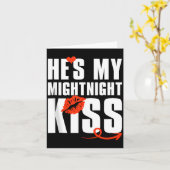 Mens He's My Midnight Kiss Happy New Year Matching Kaart (Gele Bloem)