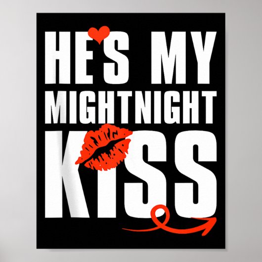 Mens He's My Midnight Kiss Happy New Year Matching Poster (Voorkant)