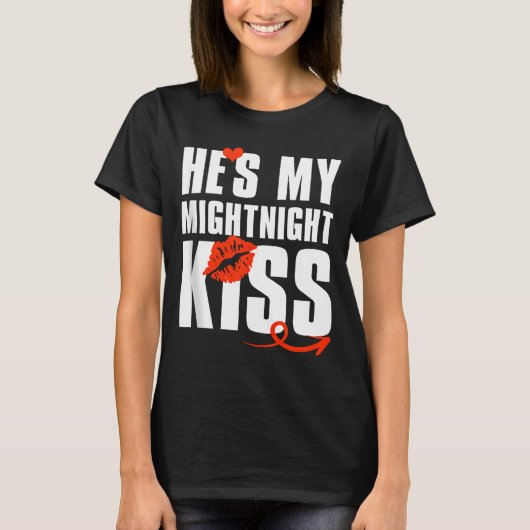 Mens He's My Midnight Kiss Happy New Year Matching T-shirt (Voorkant)