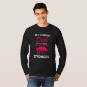 Mens High Jumping Dad Stronger Track And Field Hig T-shirt (Voorkant volledig)