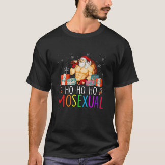 Mens Ho Ho Ho Mosexual Gay Santa LGBT Pun Pride Ch T-shirt