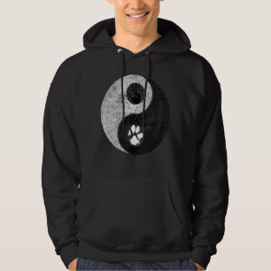 Mens & Hond Yin Yang Handdruk & Poeprint 3 Hoodie