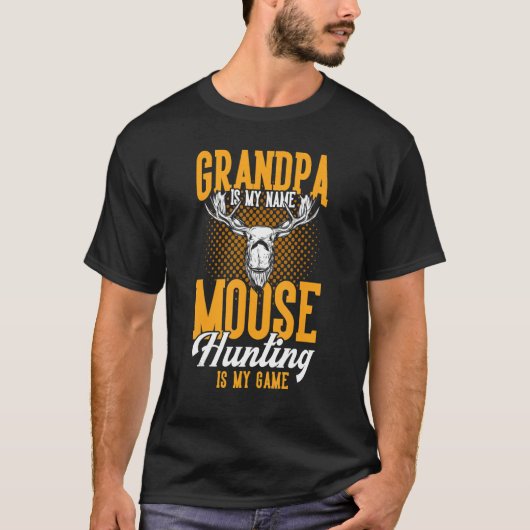 Mens Hunting Grandpa Moose Hunting Is My Game Moo T-shirt (Voorkant)