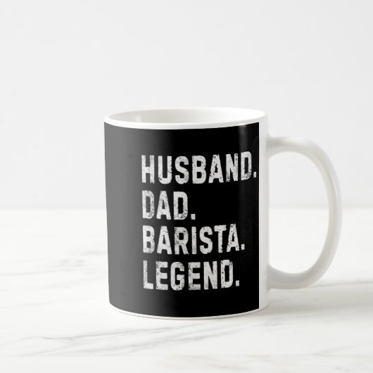 Mens Husband Dad Barista Legend Funny Coffee Maker Koffiemok (Rechts)