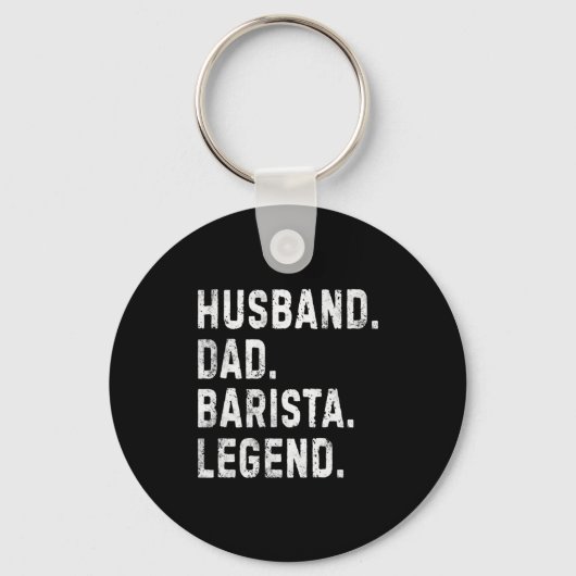 Mens Husband Dad Barista Legend Funny Coffee Maker Sleutelhanger (Voorkant)