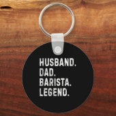 Mens Husband Dad Barista Legend Funny Coffee Maker Sleutelhanger (Voorkant)