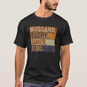 Mens  Husband Dad Father Gamer Gaming T-shirt (Voorkant)