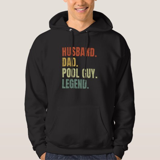 Mens Husband Dad Pool Guy Legend Funny Fathers Day Hoodie (Voorkant)