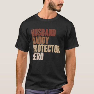 Mens Husband Daddy Protector Hero Father's Day Cam T-shirt
