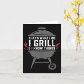 Mens I Grill And I Know Things Funny Bbq Grilling  Kaart (Gele Bloem)