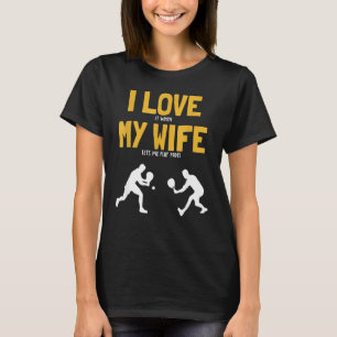 Mens Ik hou van mijn vrouw Padel Platform Tennis P T-shirt