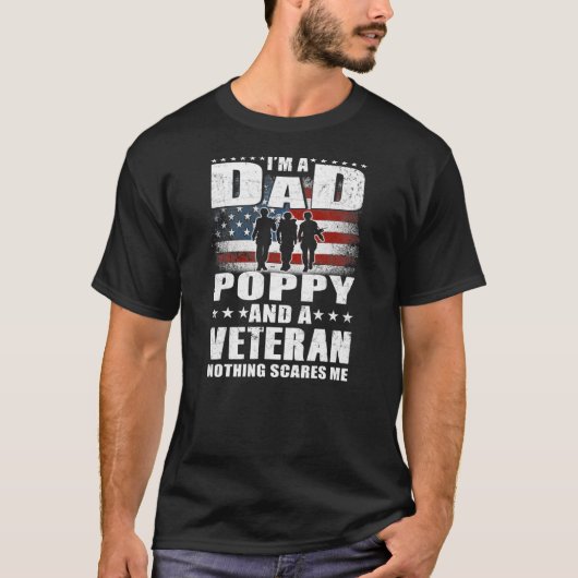 Mens I'm A Dad Poppy And A Veteran Dad Poppy T-shirt (Voorkant)