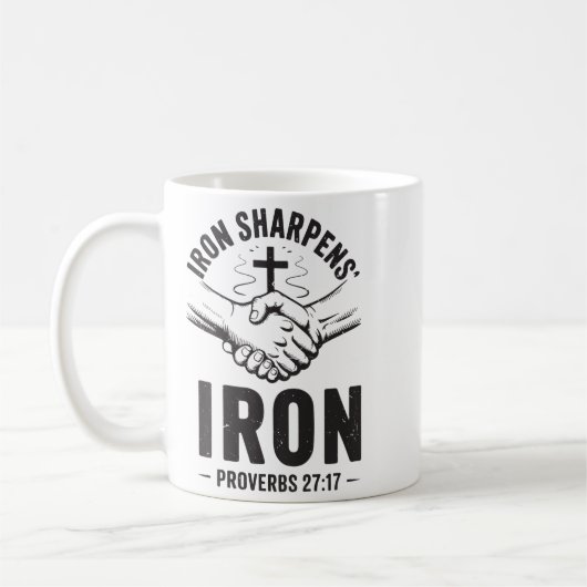 Men's Iron Sharpens Iron Proverbs 27 7 Christian G Koffiemok (Links)