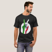 Mens Italian Flag peace sign  Victory Sign Nationa T-shirt (Voorkant volledig)