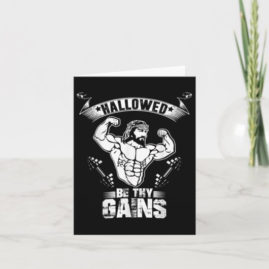 Mens Jesus Bodybuilding T Shirt - Funny Jesus Weig Kaart (Voorkant)