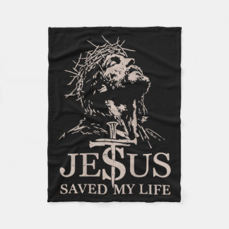 Mens Jesus Christ Saved Life Christian Grave Fleece Deken
