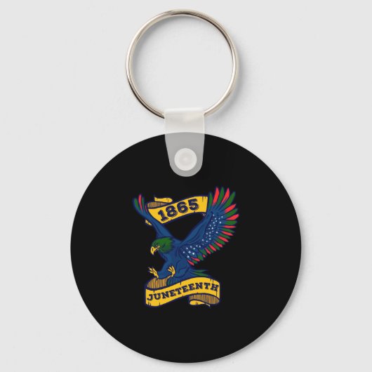 Mens juneteenth 1865 zwart vrij-ish adelaar afrika sleutelhanger (Voorkant)