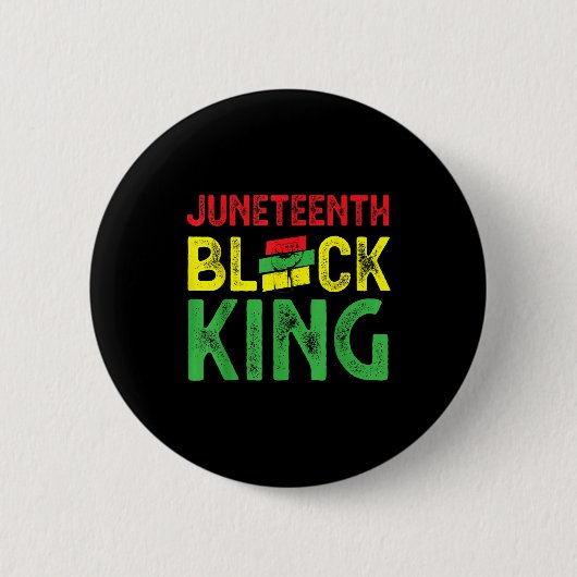 Mens juneteenth zwarte koning emancipatie dag ronde button 5,7 cm (Voorkant)
