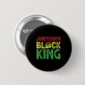 Mens juneteenth zwarte koning emancipatie dag ronde button 5,7 cm (Voorkant /achterkant)