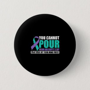 Mens kan niet uit een lege kop mentale gezondheid ronde button 5,7 cm