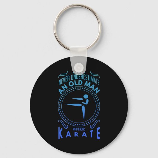 Mens Karate Graphic Never Underestimate An Old M T Sleutelhanger (Voorkant)