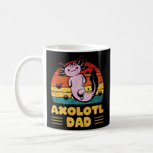 Mens Kawaii Axolotl Dad Retro Vintage Koffiemok (Links)