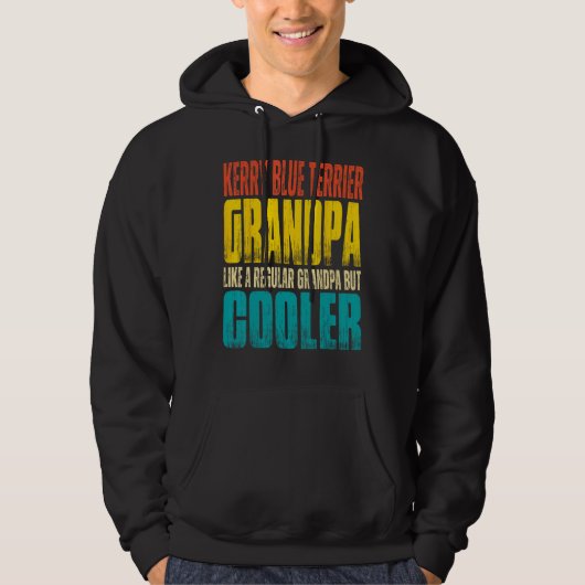 Mens Kerry Blue Terrier Grandpa Like a Regular Gra Hoodie (Voorkant)