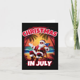 Mens kerst in juli grappige kerstman xmas zomer kaart