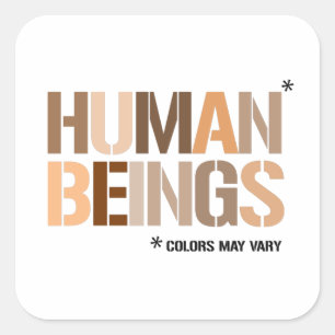 Mens - kleuren kunnen variëren vierkante sticker