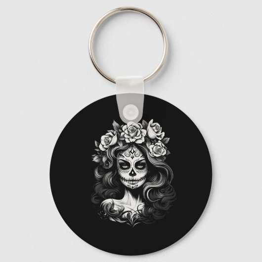 Mens La Catrina Dag Van Overheidsbureau Sleutelhanger (Voorkant)
