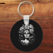 Mens La Catrina Dag Van Overheidsbureau Sleutelhanger (Voorkant)
