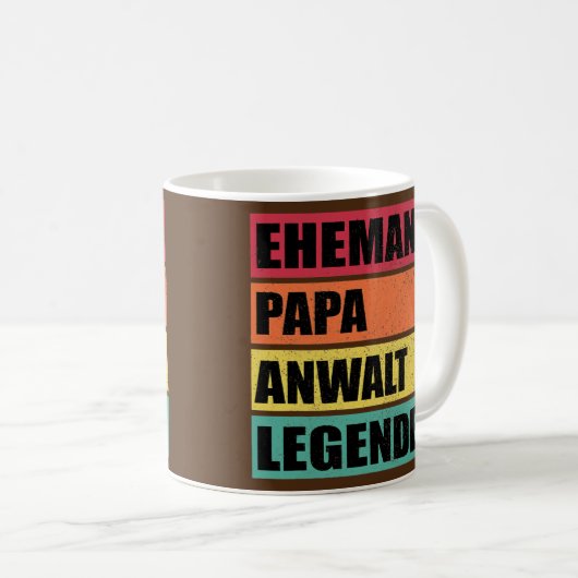 Mens Lawyer Dad Legend Husband Wedding Father's Koffiemok (Voorkant rechts)